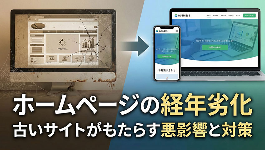 ホームページの経年劣化｜古いサイトがもたらす悪影響と対策