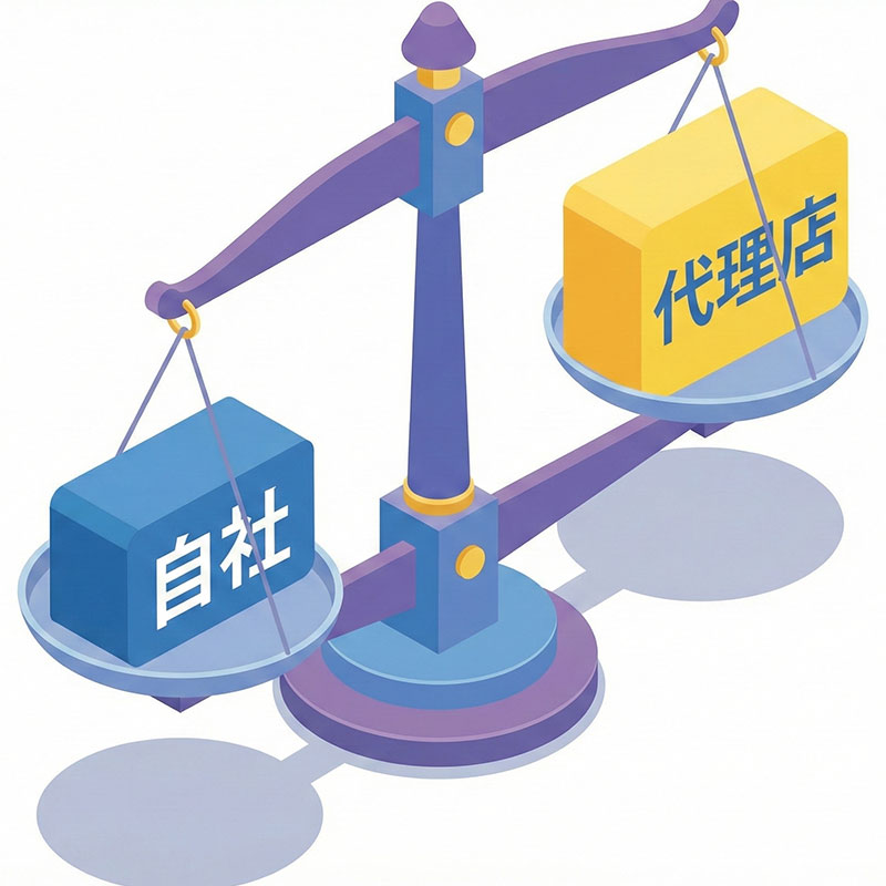 自社でやるか代理店に任せるか