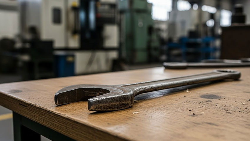 工場に置かれたスパナ